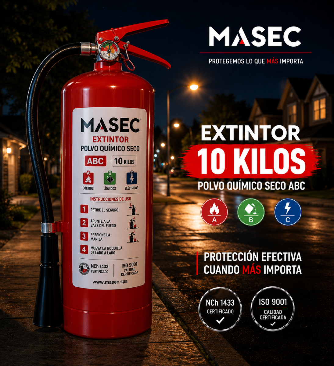 EXTINTOR ABC PQS 75% 10 KILOS – Masec